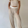 Contrast Trim Top and Pants Set