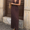 Halter Neck Polka Dot Maxi Dress