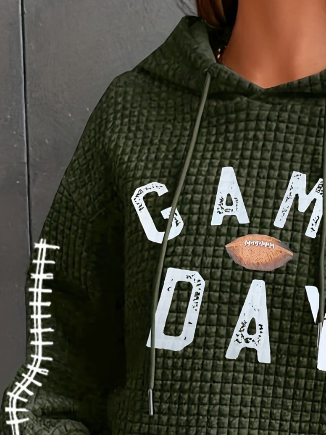 GAME DAY Football Drawstring Long Sleeve Hoodie