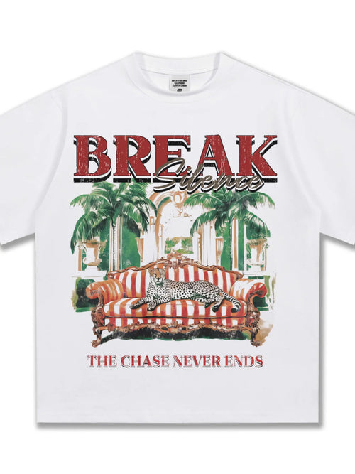 Men's BREAK SILENCE Graphic Round Neck Oversized T-Shirt
