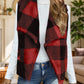 Plaid Open Front Vest Coat