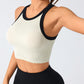 Contrast Trim Round Neck Active Tank