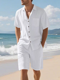 The Bayside Button-Up Set – casual button up shirt and shorts set, view 8