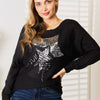 Sequin Graphic Dolman Sleeve Knit Top