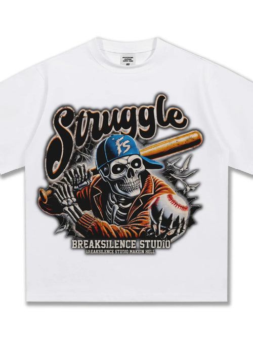 Men's STRUGGLE Graphic Round Neck Short Sleeve T-Shirt