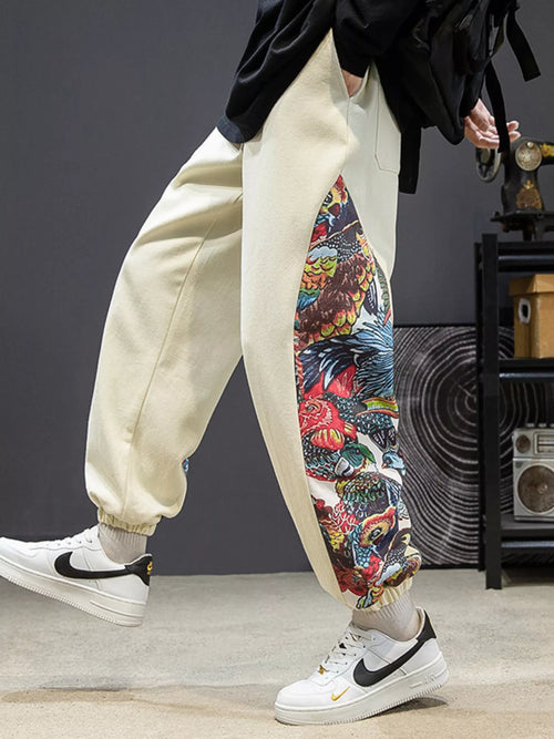 Men's Plus Size Printed Side Panel Joggers