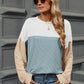 Double Take Contrast Round Neck Long Sleeve T-Shirt