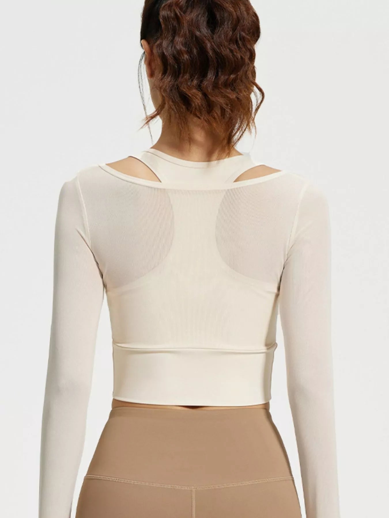 The Greta Long Sleeve Crop Top with Built-In Bra