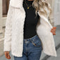 Fuzzy Texture Button Up Collared Neck Coat