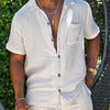 Men's Full Size Button Up Short Sleeve Shirt and Shorts Plus Size