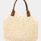 Fame Straw Braided Faux Leather Strap Shoulder Bag