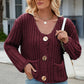 Round Neck Button Up Cardigan with Pockets