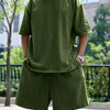 Men's Full Size Relaxed Fit T-Shirt & Shorts Set Plus Size