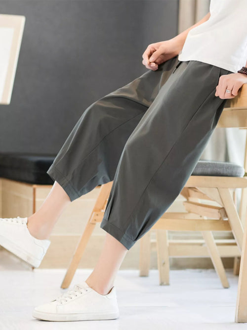 Men's Plus Size Lightweight Cropped Casual Pants