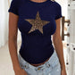 Devine Star Round Neck Short Sleeve T-Shirt