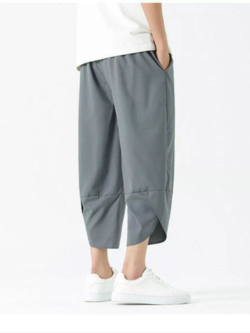 Men's Plus Size Casual Loose Cropped Pants