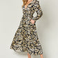 Double Take Full Size Tie Back Flounce Sleeve Dress