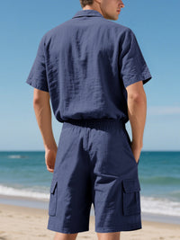 The Harbor Button-Up Set – button up shirt and shorts set, view 5