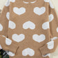 Heart Round Neck Long Sleeve Sweater