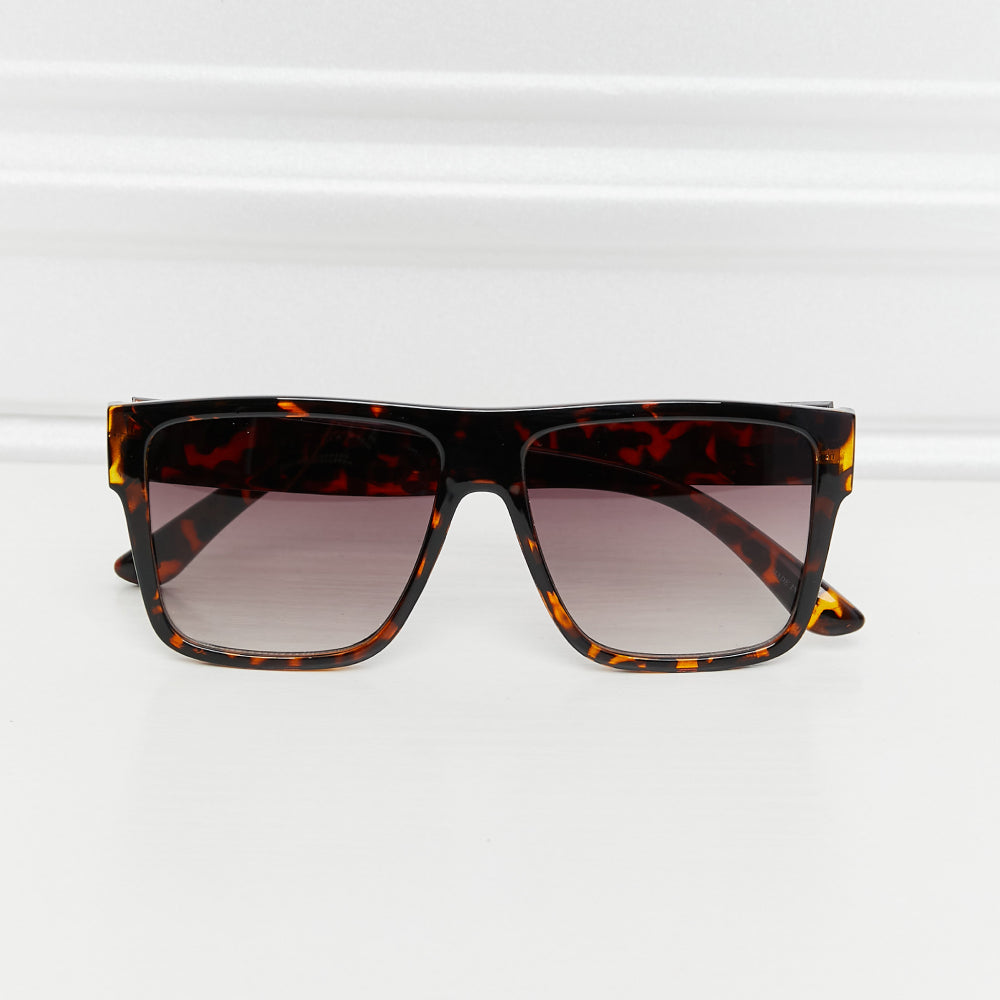 Tortoise Shell Square Full Rim Sunglasses displaying their stylish design and gradient lenses.