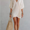 Notched Half Sleeve Mini Dress
