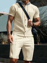 Men's hooded top and matching shorts set