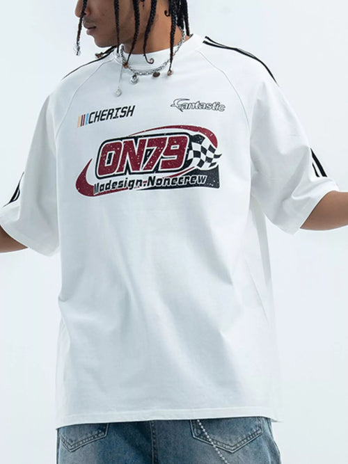 Men's ON79 Graphic Round Neck Oversized T-Shirt