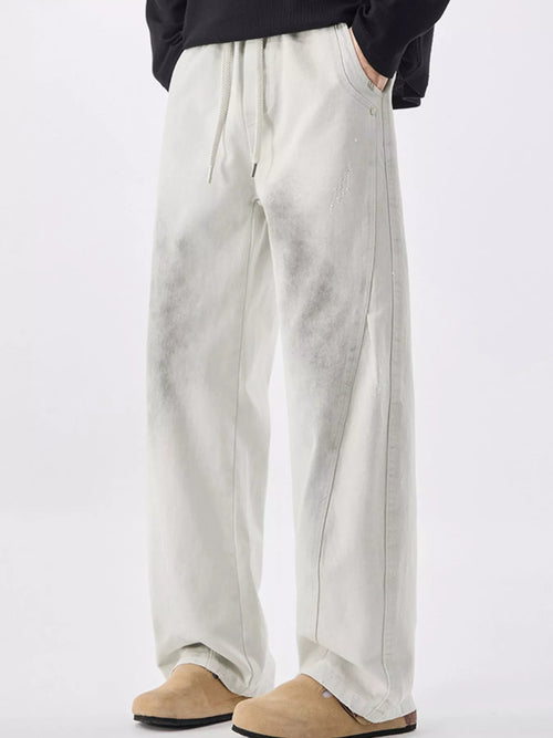 Men's Plus Size Vintage Wash Wide Leg Pants
