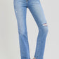 RISEN Full Size Distressed High-Rise Ankle Straight Jeans