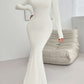 Devine Backless Round Neck Long Sleeve Maxi Dress