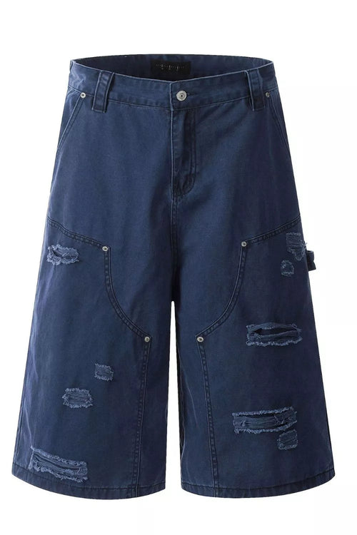 Men's Distressed Wide Leg Shorts