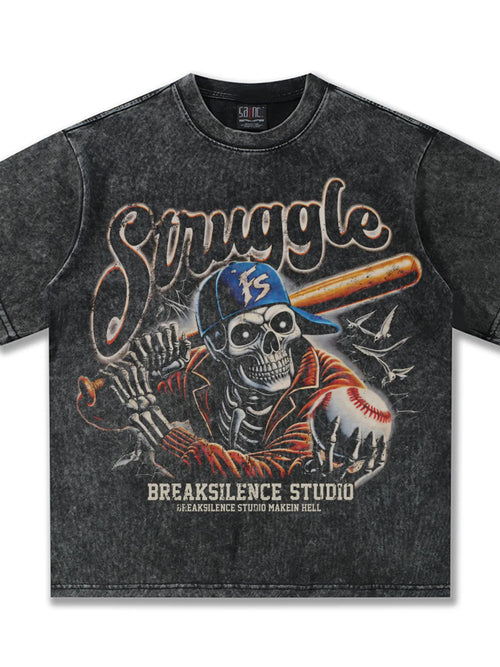 Men's STRUGGLE Graphic Round Neck Short Sleeve T-Shirt