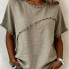 Full Size Frayed Hem Short Sleeve Top Plus Size