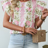 Floral Ruffle Sleeve Blouse