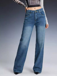 Vintage Wash Wide Leg Jeans displayed on a model showcasing a stylish outfit with denim.