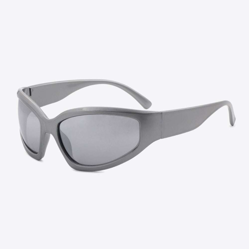 UV400 Polycarbonate Cat-Eye Sunglasses in gray with sleek design and UV protection features.