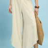 Umgee Flowy Asymmetrical Hem Wide Leg Pants