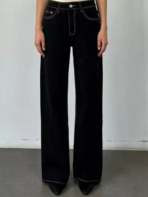 Wide Leg Washed Jeans