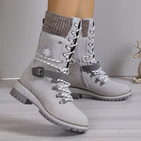 Lace Up Block Heel Boots