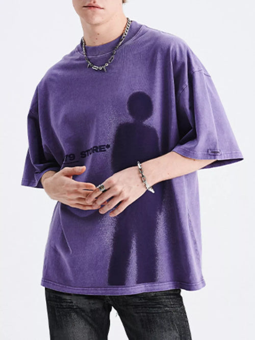 Men's Vintage Washed Graphic Round Neck T-Shirt