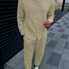 Men's Button Down Long Sleeve Shirt and Pants Set