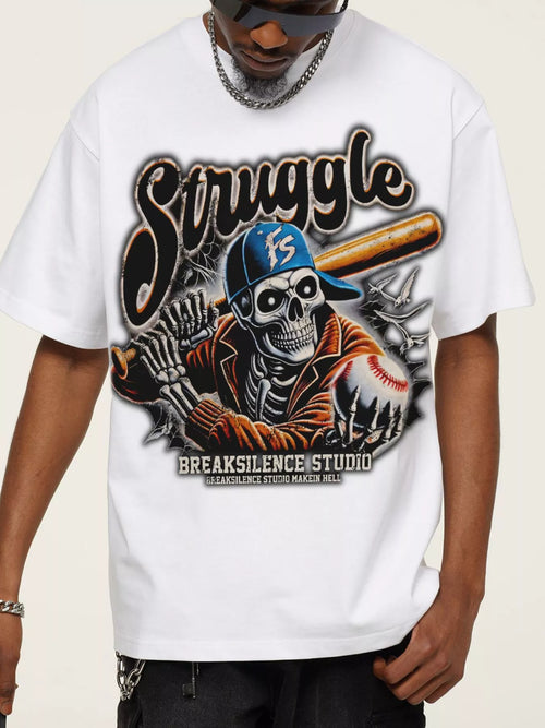 Men's STRUGGLE Graphic Round Neck Short Sleeve T-Shirt