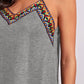 FAM-FAM Geometric V-Neck Spaghetti Strap Cami