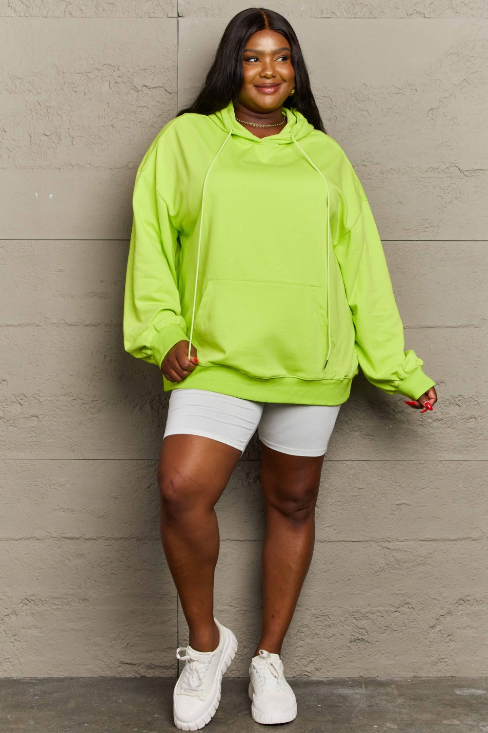 Full Size Drawstring Long Sleeve Hoodie