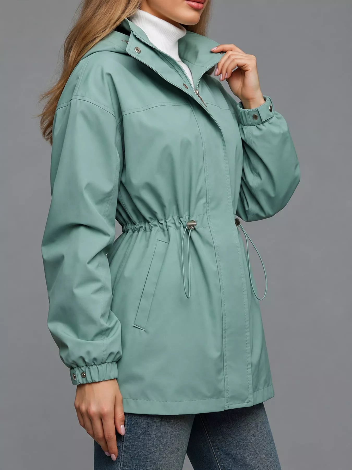 The Breeze Hooded Drawstring Windbreaker