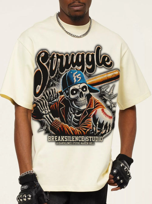 Men's STRUGGLE Graphic Round Neck Short Sleeve T-Shirt