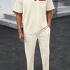 Plus Size Waffle-Knit Polo Set - Men's Contrast Style