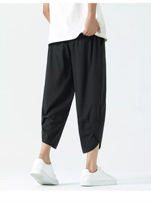 Men's Plus Size Casual Loose Cropped Pants