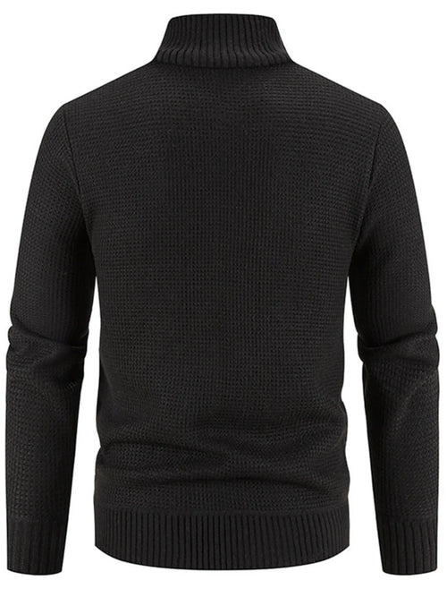 Men's Plus Size Quilted Knit Bomber Jacket with Stand Collar