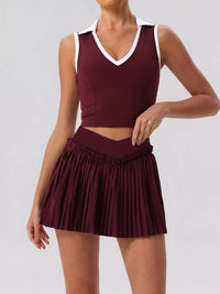 The Cleo Twist Top & Pleated Skirt Set
